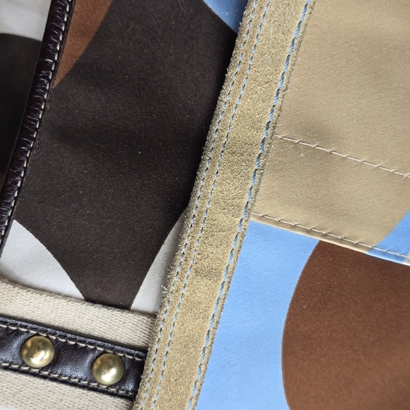 Coach Hamptons OP ART Scarf Print, Suede And Leather Tote C06M - 10116 Vintage - Picture 17 of 17